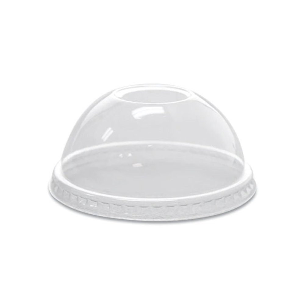 PET Lids, Dome Lid, Fits 8 oz to 10 oz Cold Cups, Plastic, Clear, 1,000/Carton. Picture 1