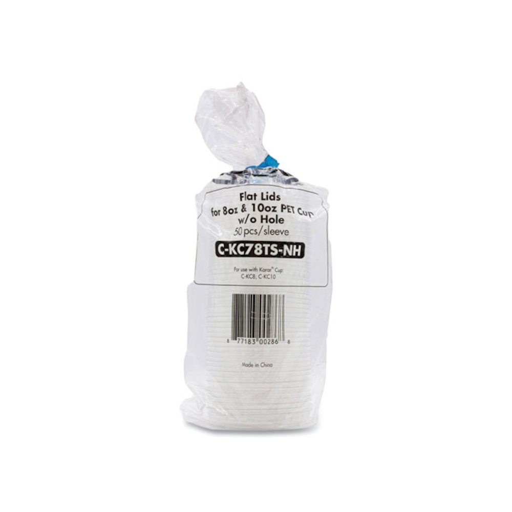 PET Lids, No Hole Flat Lid, Fits 8 oz to 10 oz Cold Cups, Plastic, Clear, 1,000/Carton. Picture 4