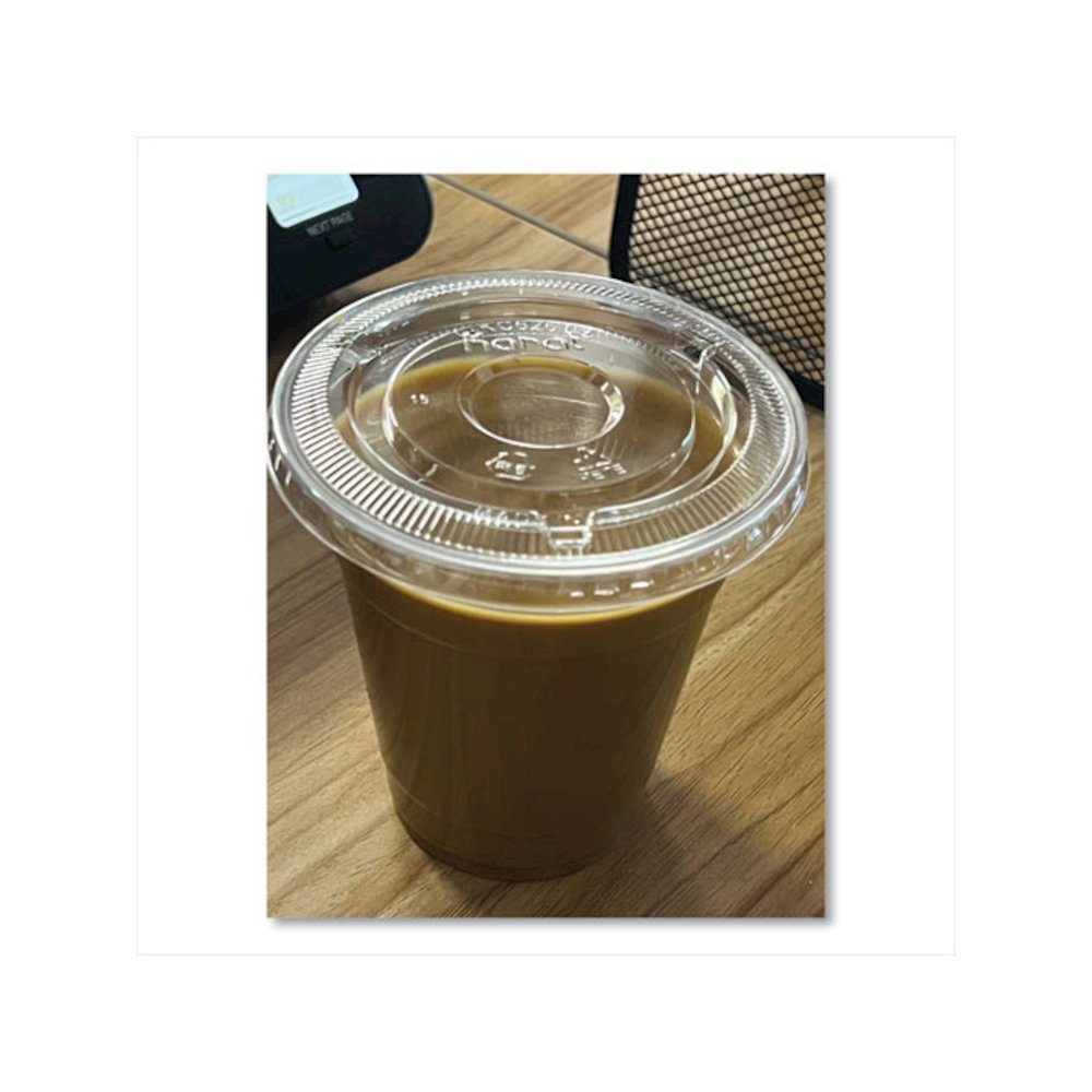 PET Lids, No Hole Flat Lid, 12 oz to 24 oz Cold Cups, Plastic, Clear, 1,000/Carton. Picture 4