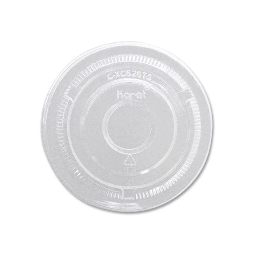 PET Lids, No Hole Flat Lid, 12 oz to 24 oz Cold Cups, Plastic, Clear, 1,000/Carton. Picture 1