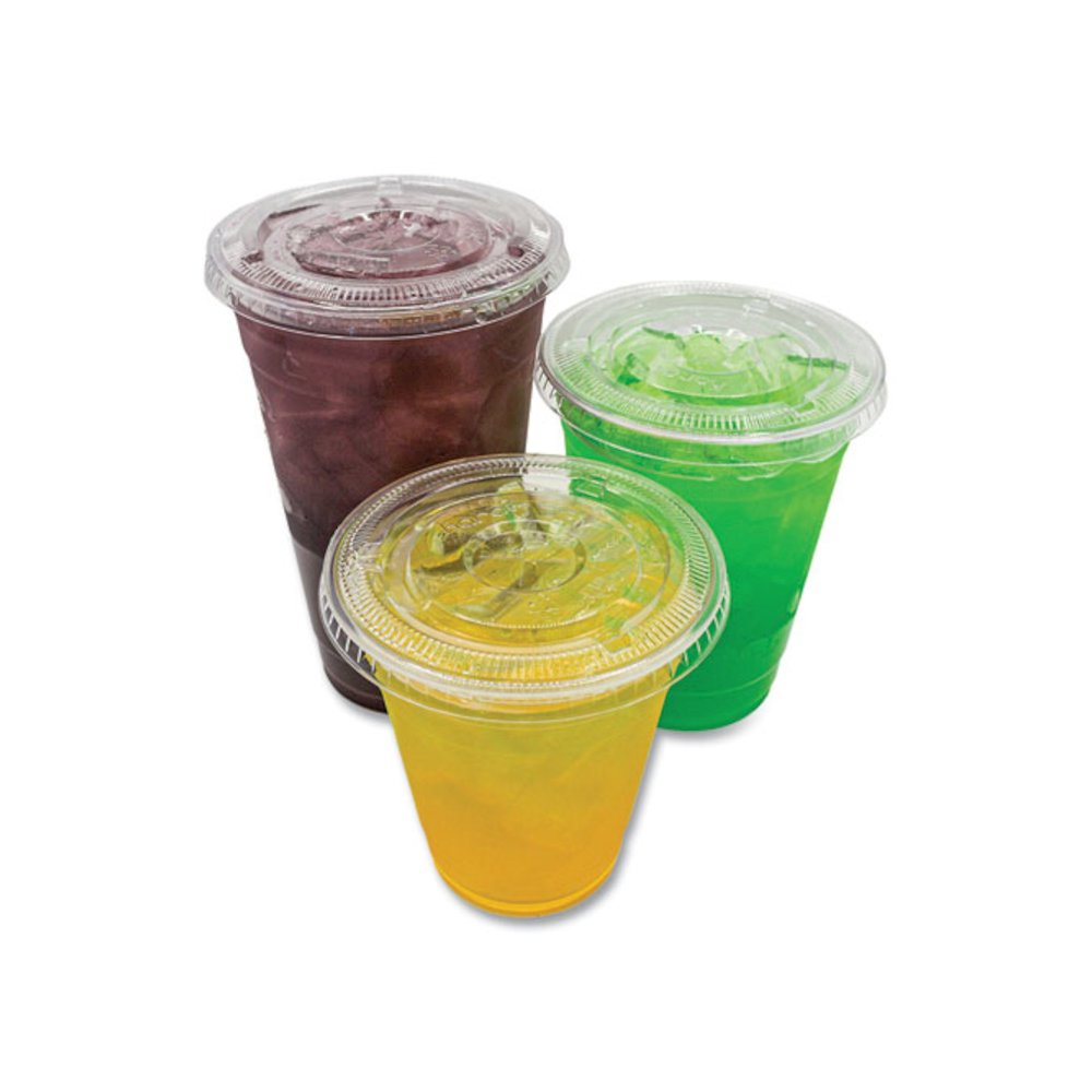 PET Lids, X Straw Hole, Fits 8 oz to 10 oz Cold Cups, Plastic, Clear, 1,000/Carton. Picture 4