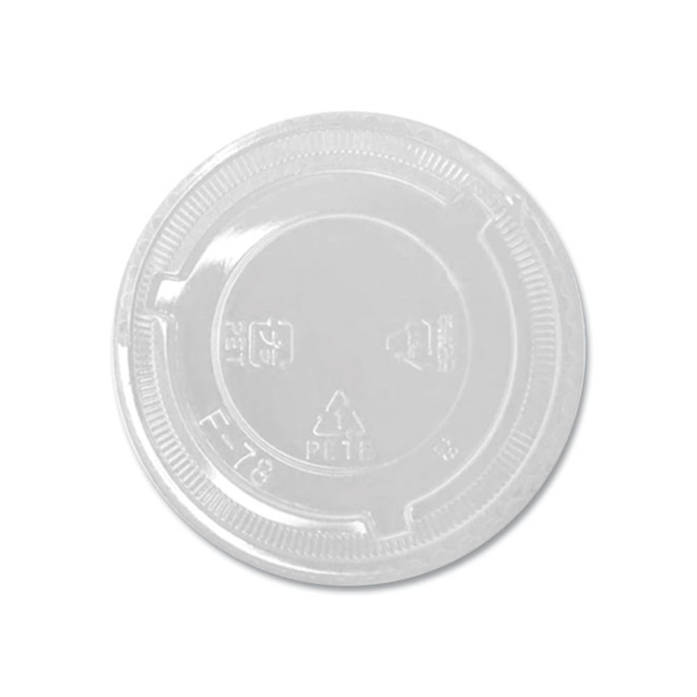 PET Lids, No Hole Flat Lid, Fits 8 oz to 10 oz Cold Cups, Plastic, Clear, 1,000/Carton. Picture 1