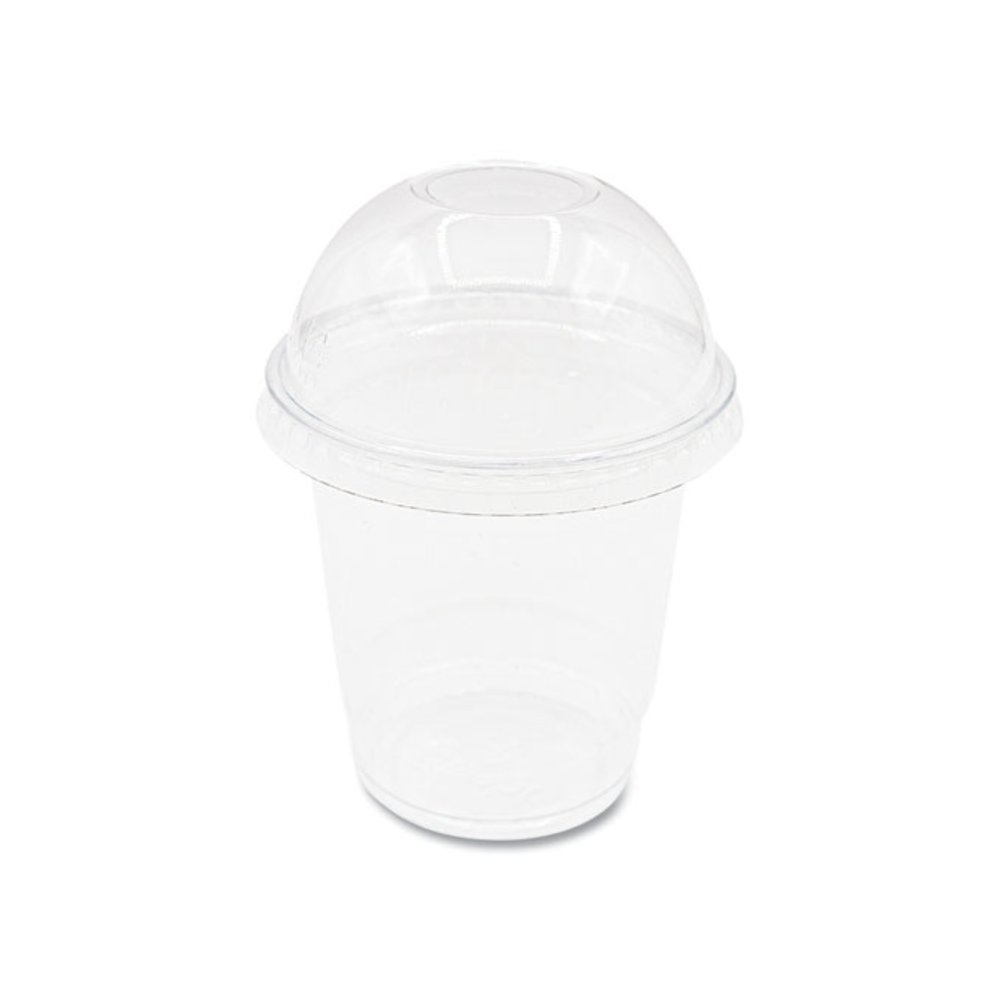 PET Lids, Dome Lid, Fits 8 oz to 10 oz Cold Cups, Plastic, Clear, 1,000/Carton. Picture 4