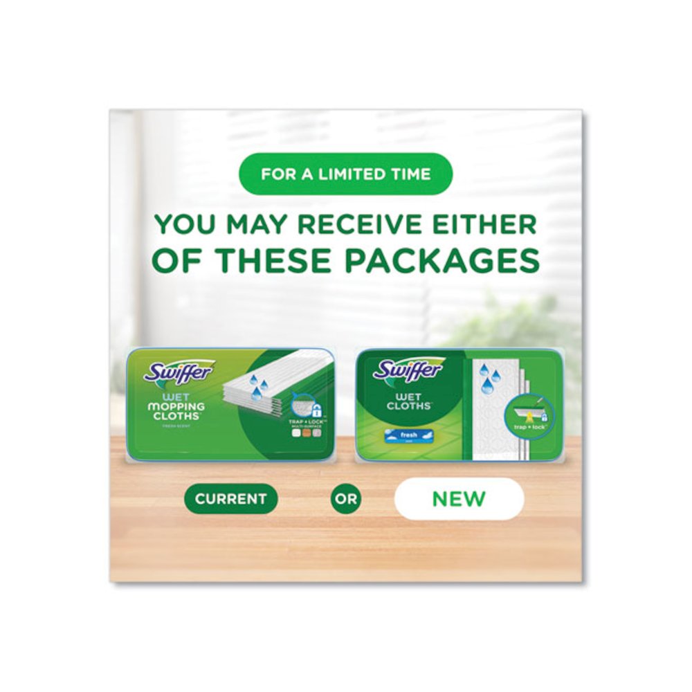 Wet Refill Cloths, 8 x 10, Fresh Scent, White, 12/Box, 6 Boxes/Carton. Picture 4