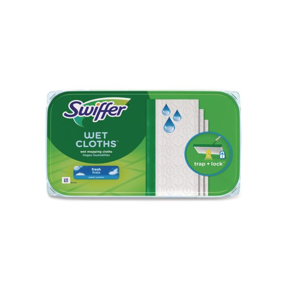 Wet Refill Cloths, 8 x 10, Fresh Scent, White, 12/Box, 6 Boxes/Carton. Picture 3