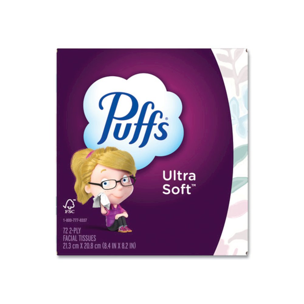Ultra Soft Facial Tissue, 2-Ply, White, 72 Sheets/Box, 24 Boxes/Carton. Picture 1