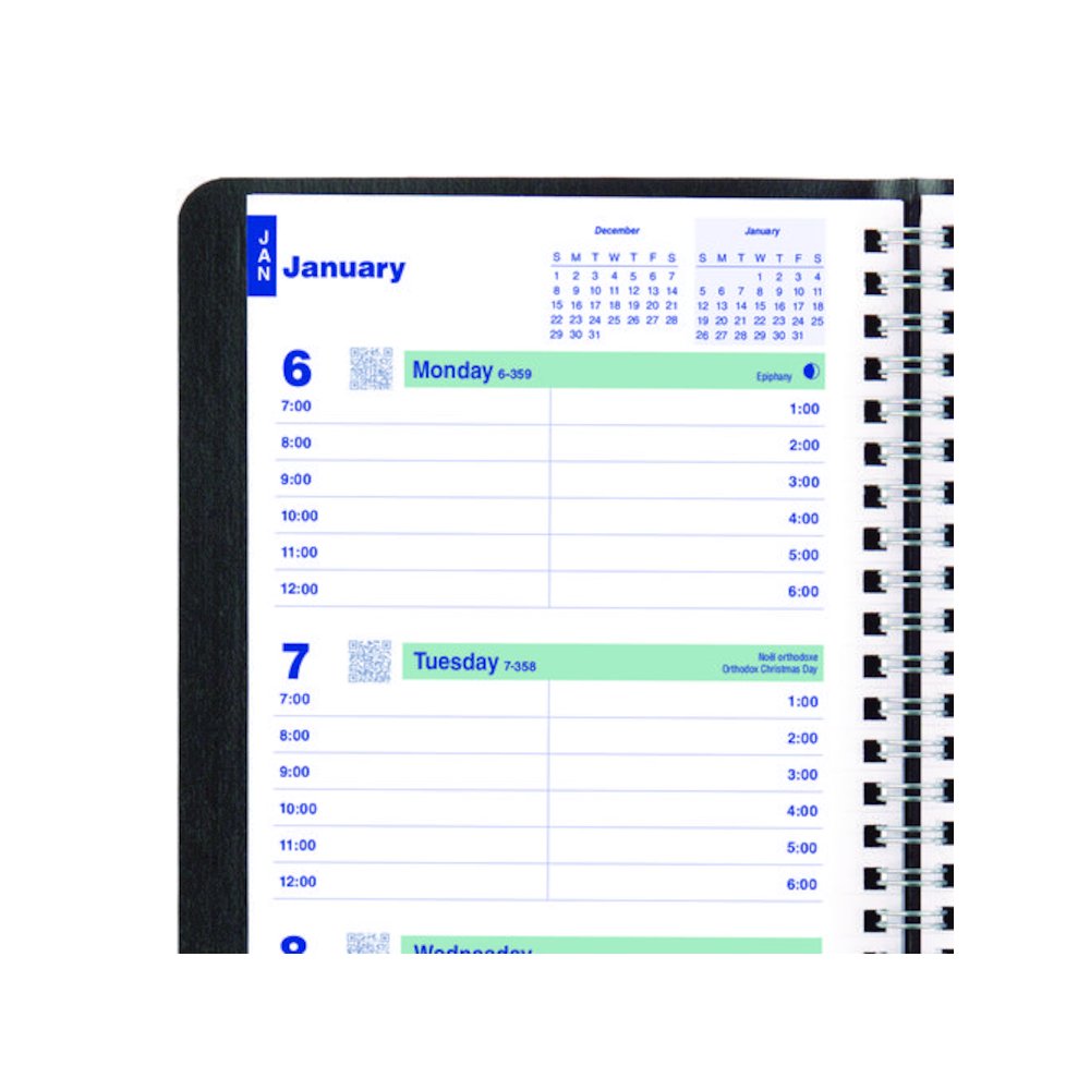 Plan and Link Weekly Planner, 8" x 5", Black Cover, 12-Month (Jan to Dec): 2026. Picture 4