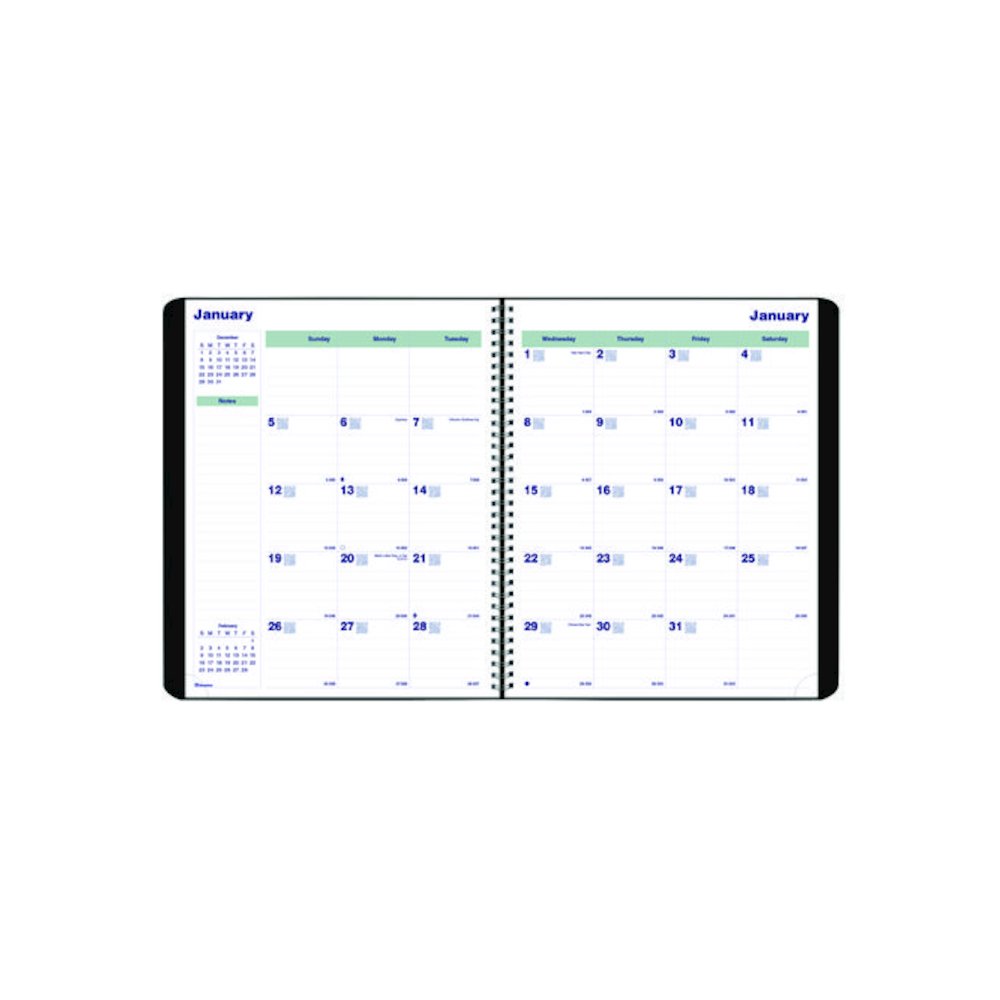 Plan and Link Monthly Planner, 11" x 9.06", Black Cover, 16-Month: Sept 2025 to Dec 2026. Picture 2