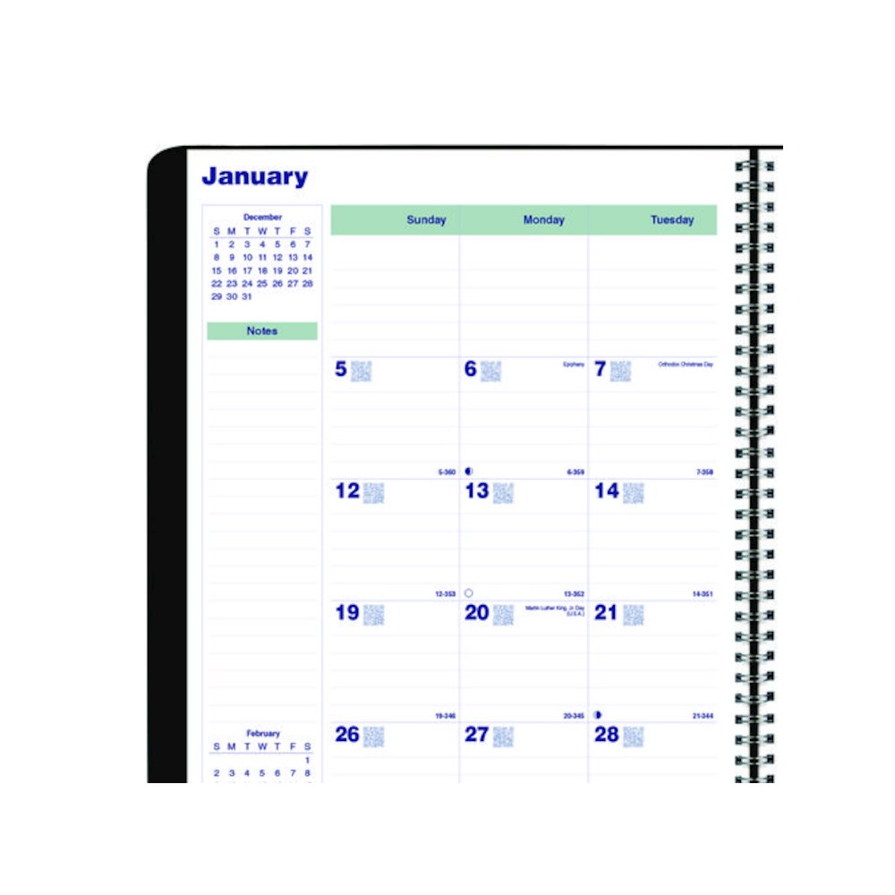 Plan and Link Monthly Planner, 11" x 9.06", Black Cover, 16-Month: Sept 2025 to Dec 2026. Picture 4