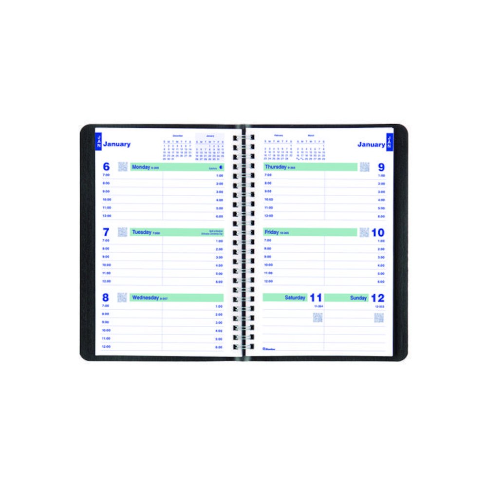 Plan and Link Weekly Planner, 8" x 5", Black Cover, 12-Month (Jan to Dec): 2026. Picture 2