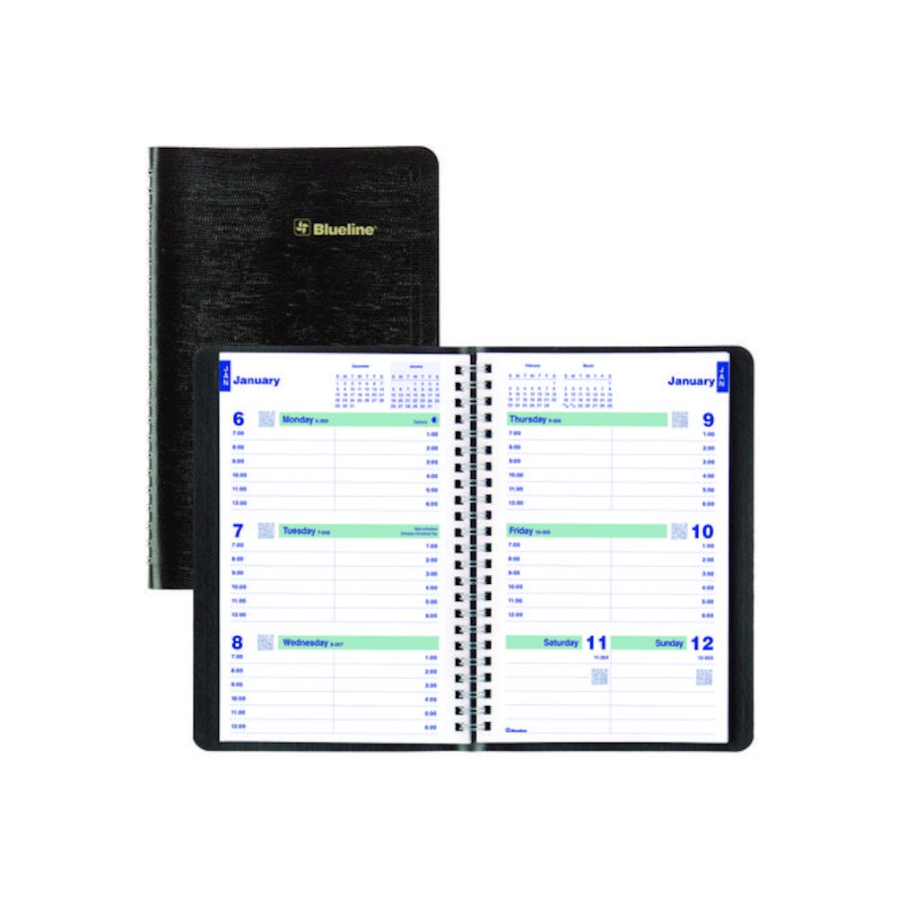 Plan and Link Weekly Planner, 8" x 5", Black Cover, 12-Month (Jan to Dec): 2026. Picture 3