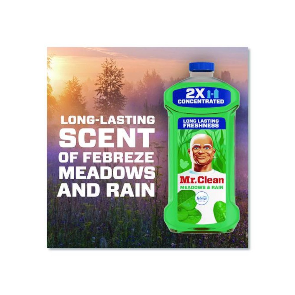 Multipurpose Cleaning Solution with Febreze, Meadows and Rain, 64 oz Bottle, 4/Carton. Picture 7