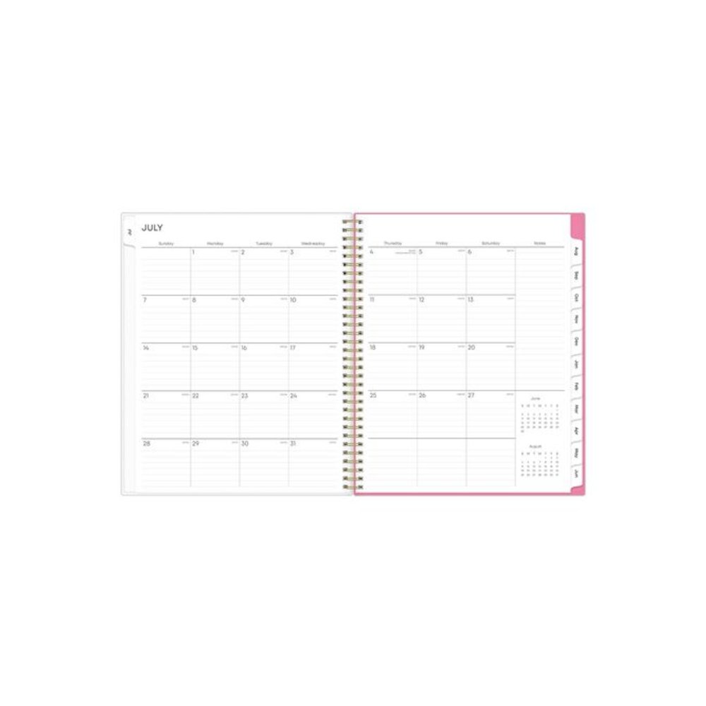 Roosevelt Pink Academic Weekly/Monthly Planner, Floral Artwork, 11" x 8.5", Pink/Gray Cover, 12-Month (July-June): 2025-2026. Picture 4