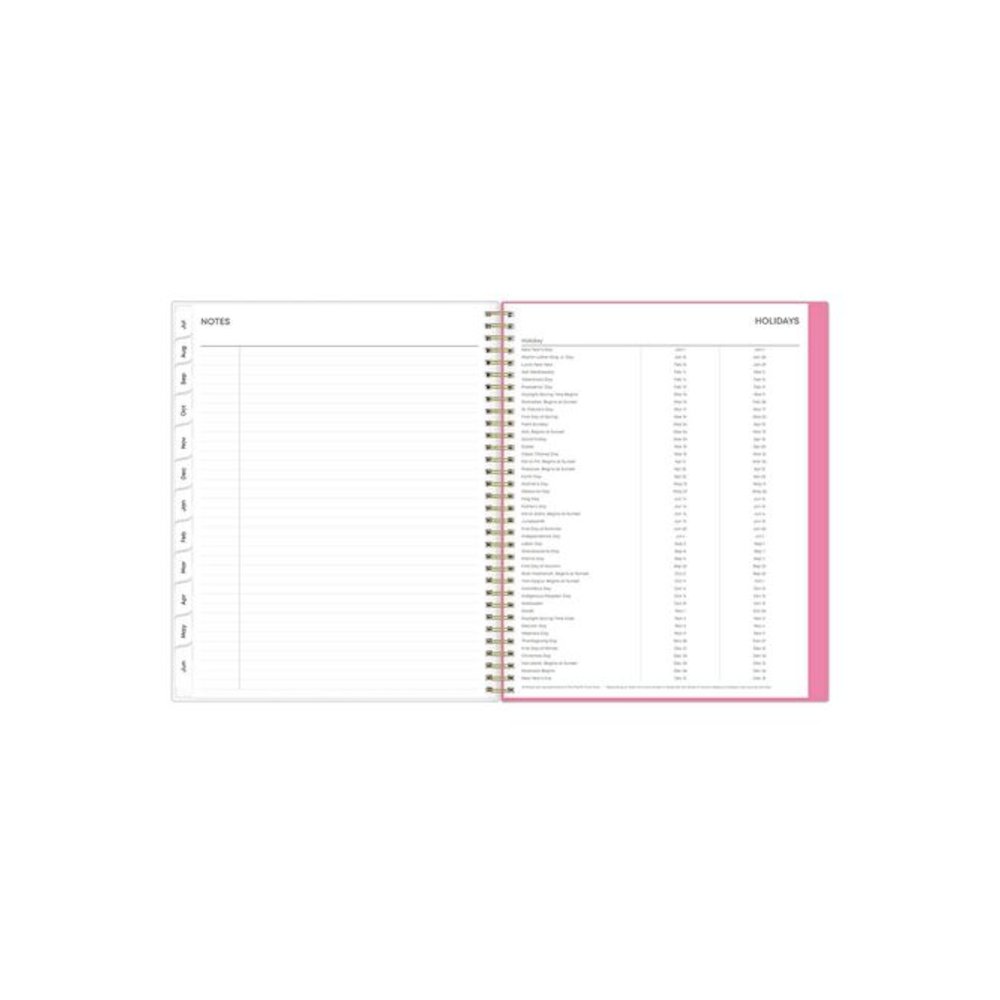 Roosevelt Pink Academic Weekly/Monthly Planner, Floral Artwork, 11" x 8.5", Pink/Gray Cover, 12-Month (July-June): 2025-2026. Picture 7
