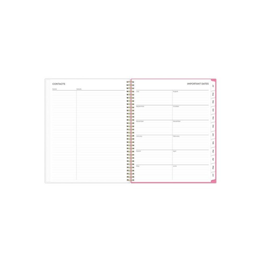Roosevelt Pink Academic Weekly/Monthly Planner, Floral Artwork, 11" x 8.5", Pink/Gray Cover, 12-Month (July-June): 2025-2026. Picture 6