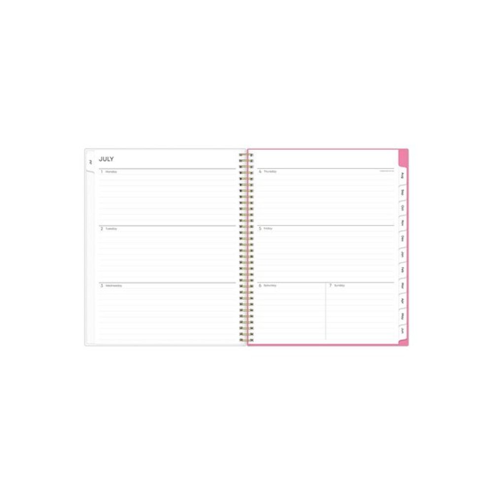 Roosevelt Pink Academic Weekly/Monthly Planner, Floral Artwork, 11" x 8.5", Pink/Gray Cover, 12-Month (July-June): 2025-2026. Picture 3