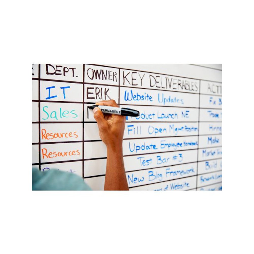 Easy Erase Permanent Marker Whiteboard Surface, Laminate Film, 96" x 48", White. Picture 4