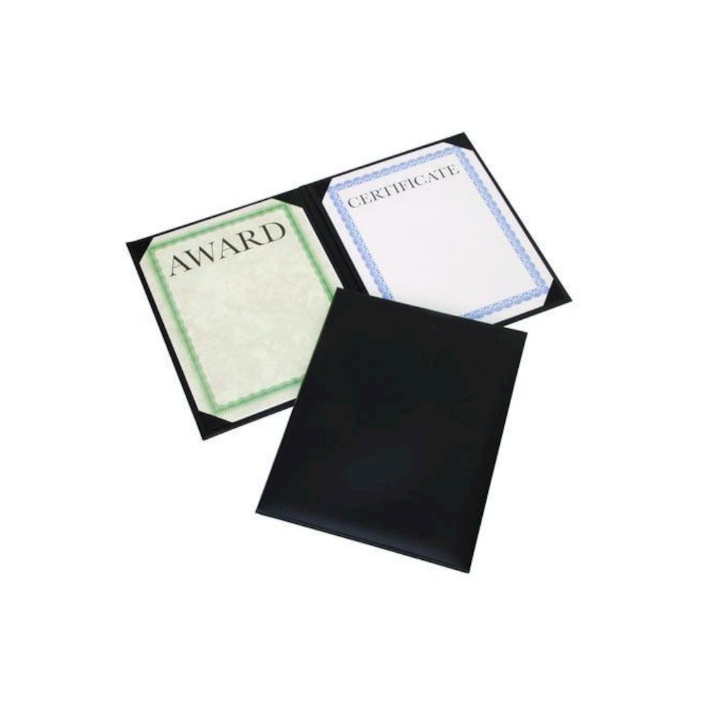 7510017143328, SKILCRAFT Awards Certificate Padded Cover Binder, 9.12 x 11.62, Black. Picture 1