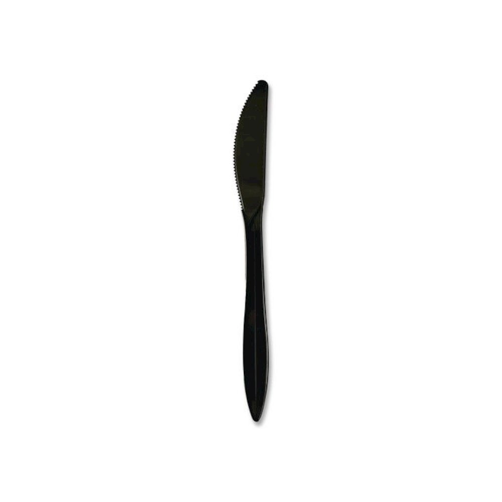 Mediumweight Polypropylene Cutlery, Knife, Plastic, Black, 1,000/Carton. Picture 4
