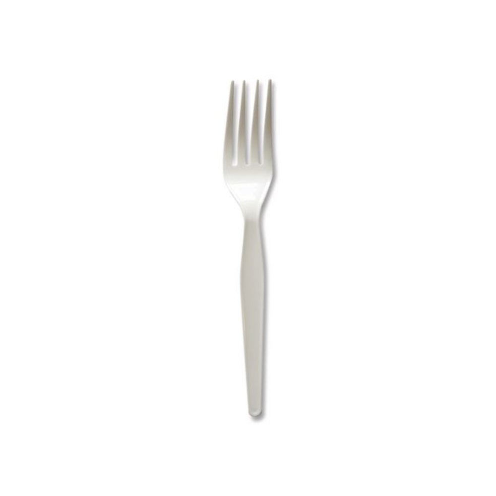 Heavyweight Wrapped Polystyrene Cutlery, Fork, Plastic, White, 1,000/Carton. Picture 2