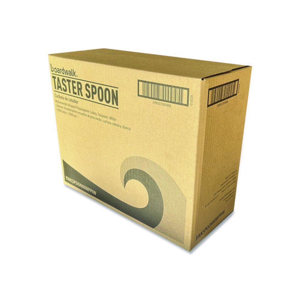 Mediumweight Wrapped Polypropylene Cutlery, Spoon, 5.31", Plastic, White, 1,000/Carton. Picture 5