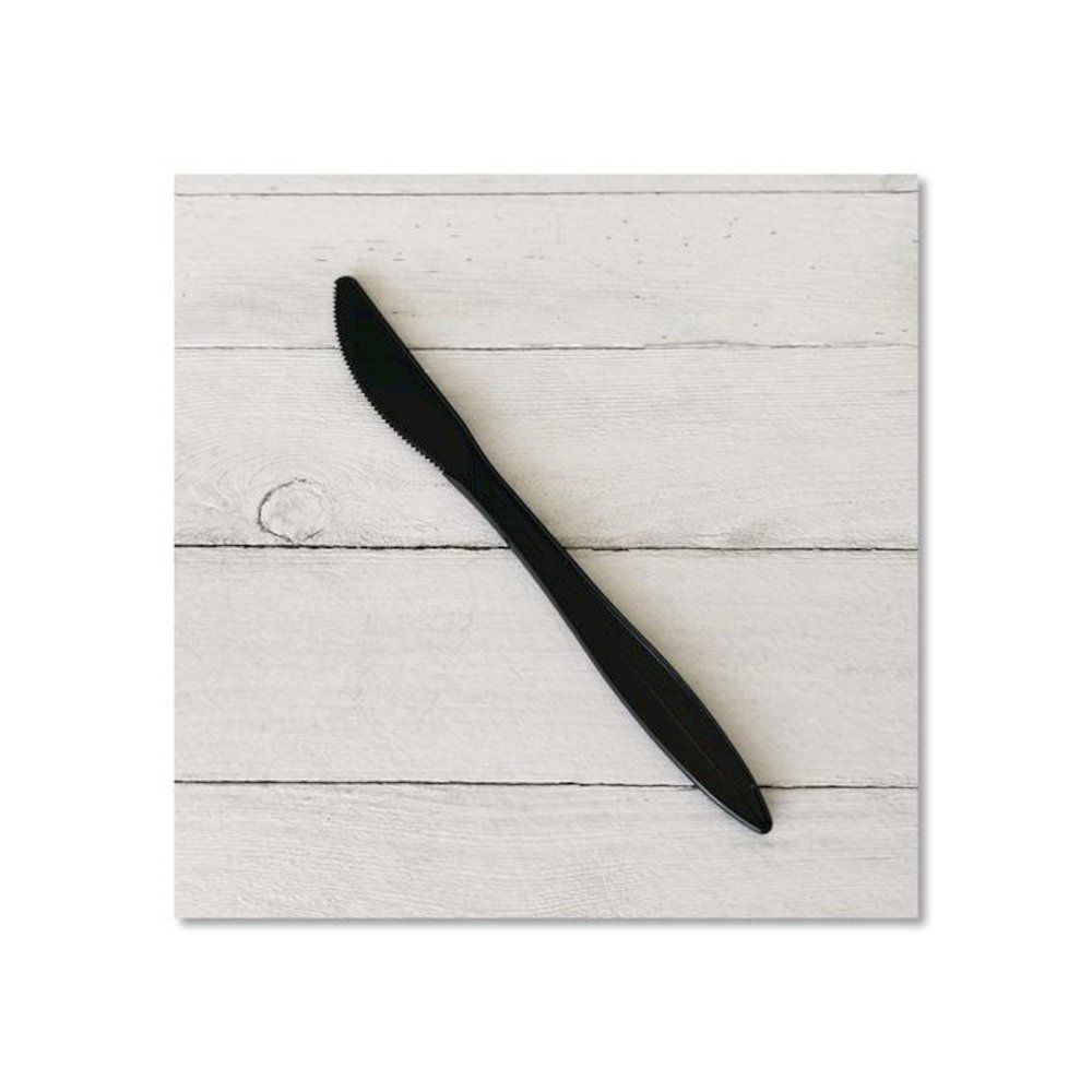 Mediumweight Polypropylene Cutlery, Knife, Plastic, Black, 1,000/Carton. Picture 5