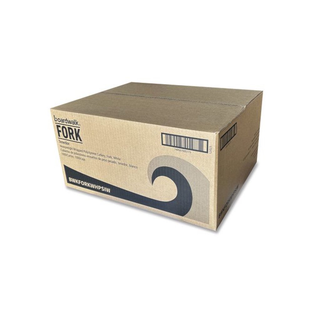 Heavyweight Wrapped Polystyrene Cutlery, Fork, Plastic, White, 1,000/Carton. Picture 6