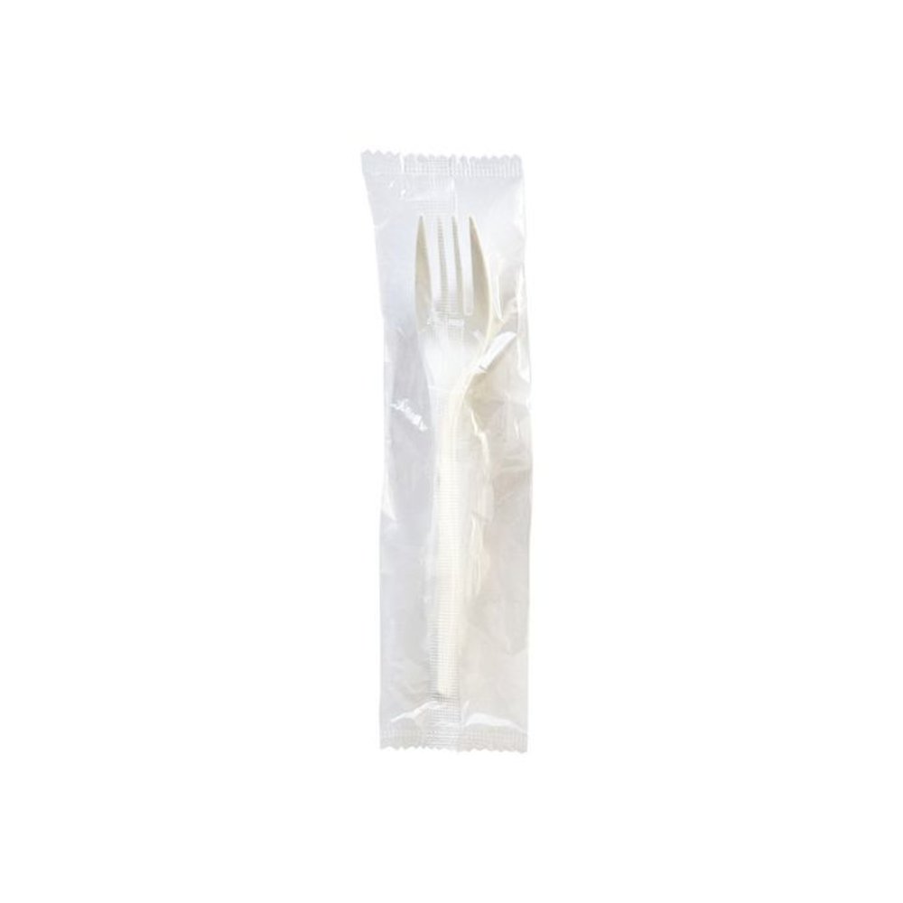 Mediumweight Wrapped Polypropylene Cutlery, Fork, 5.51", Plastic, White, 1,000/Carton. Picture 1
