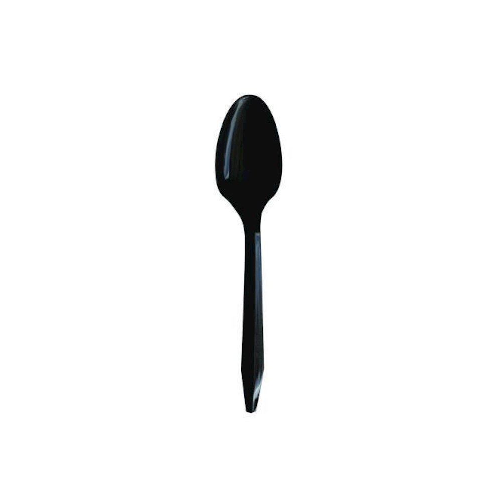 Mediumweight Polypropylene Cutlery, Individually Wrapped, Spoon, Plastic, Black, 1,000/Carton. Picture 2