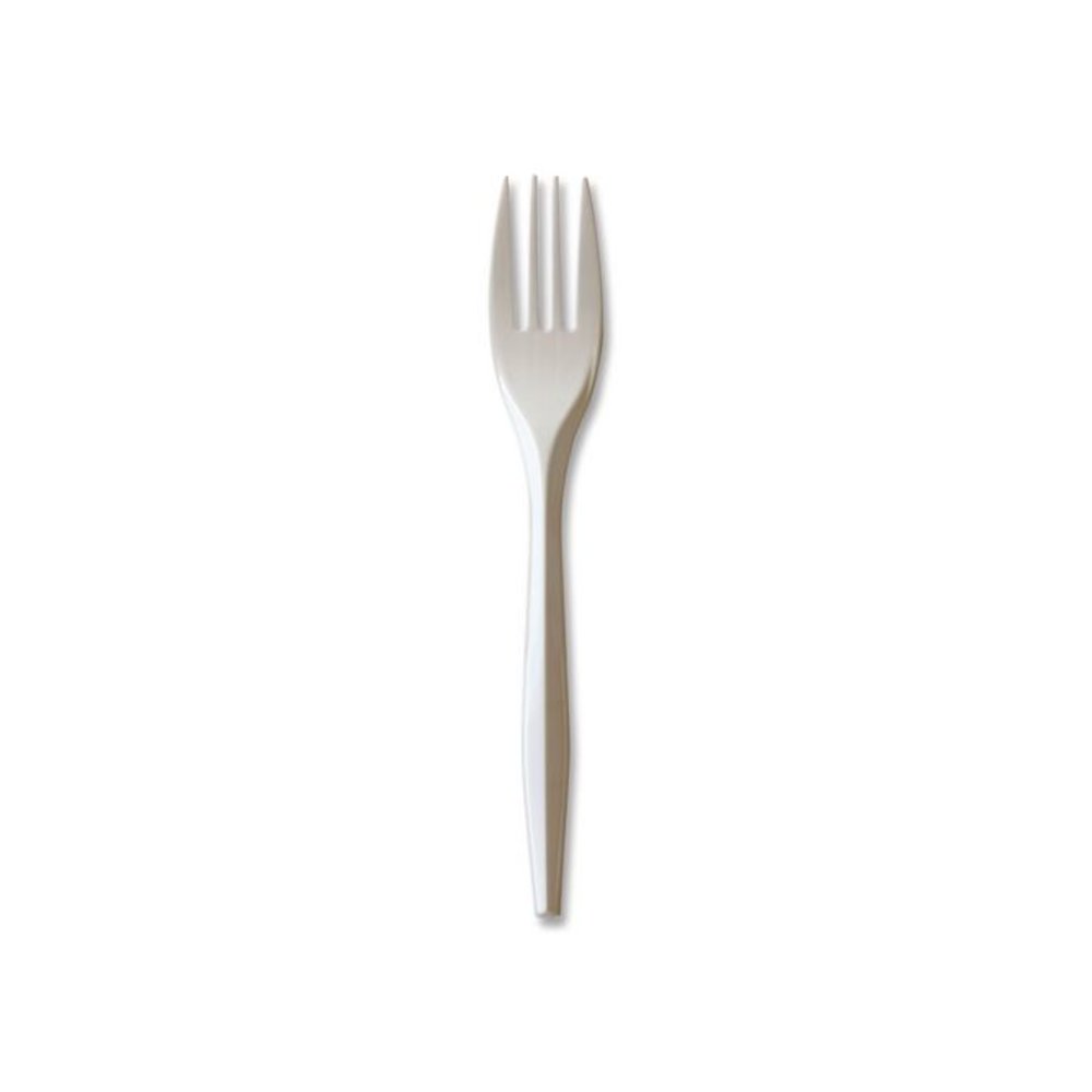 Mediumweight Polypropylene Cutlery, Fork, 5.51", Plastic, White, 1,000/Carton. Picture 2
