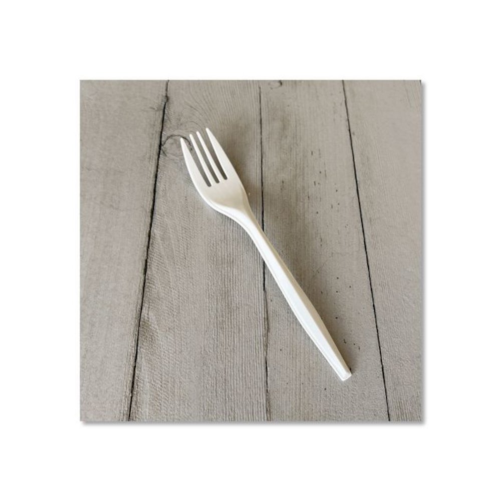 Mediumweight Polypropylene Cutlery, Fork, 5.51", Plastic, White, 1,000/Carton. Picture 5