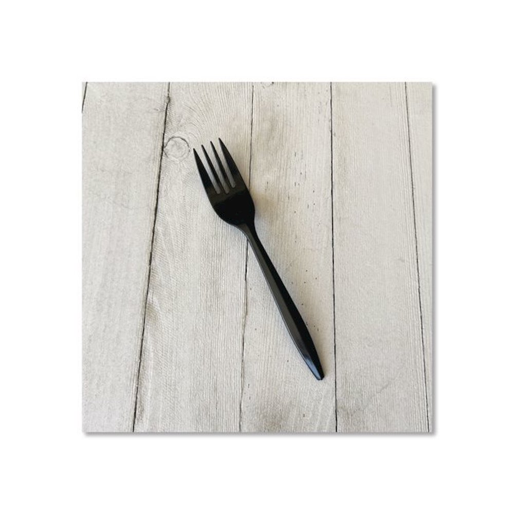 Mediumweight Polypropylene Cutlery, Fork, Plastic, Black, 1,000/Carton. Picture 5