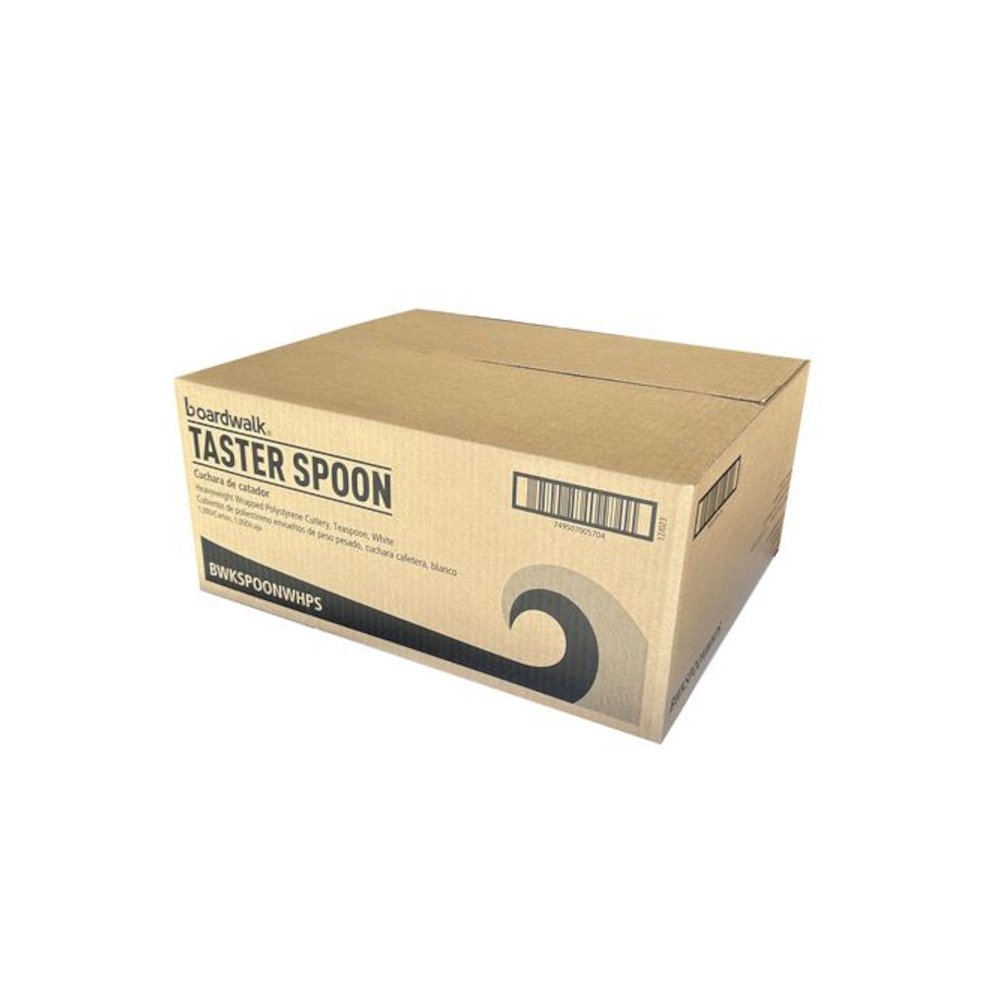 Heavyweight Wrapped Polystyrene Cutlery, Spoon, Plastic, White, 1,000/Carton. Picture 5