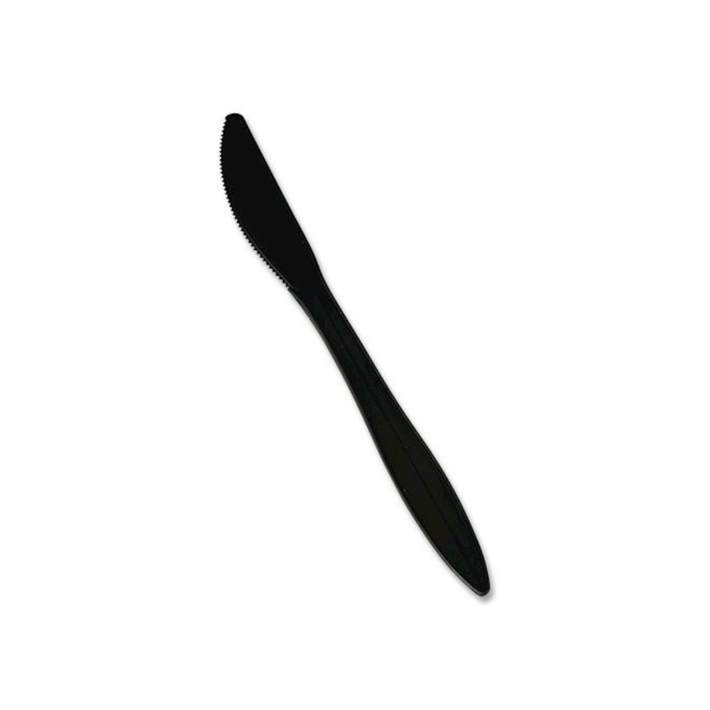 Mediumweight Polypropylene Cutlery, Knife, Plastic, Black, 1,000/Carton. Picture 2