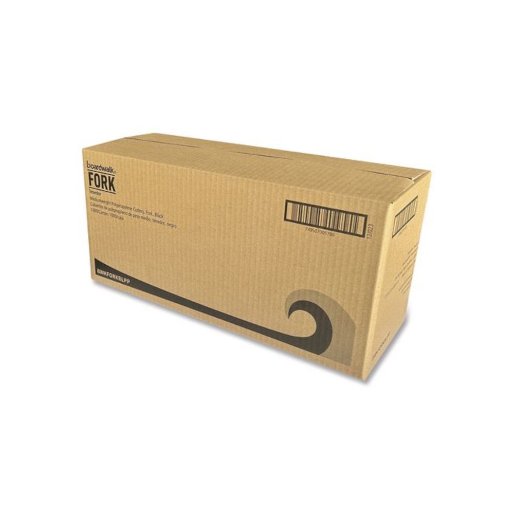 Mediumweight Polypropylene Cutlery, Fork, Plastic, Black, 1,000/Carton. Picture 4