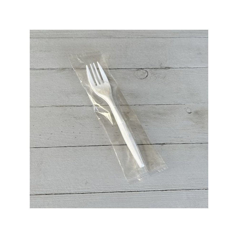 Mediumweight Wrapped Polypropylene Cutlery, Fork, 5.51", Plastic, White, 1,000/Carton. Picture 4