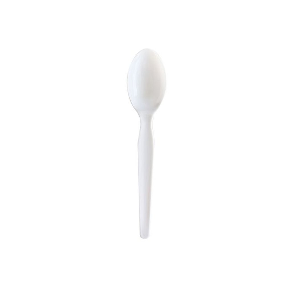 Heavyweight Wrapped Polystyrene Cutlery, Soup Spoon, Plastic, White, 1,000/Carton. Picture 2