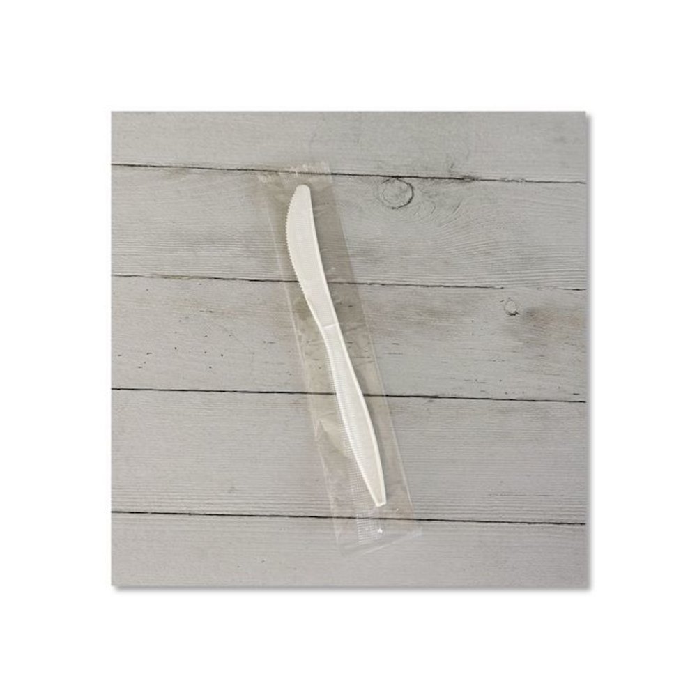 Mediumweight Wrapped Polypropylene Cutlery, Knife, 5.86", Plastic, White, 1,000/Carton. Picture 7