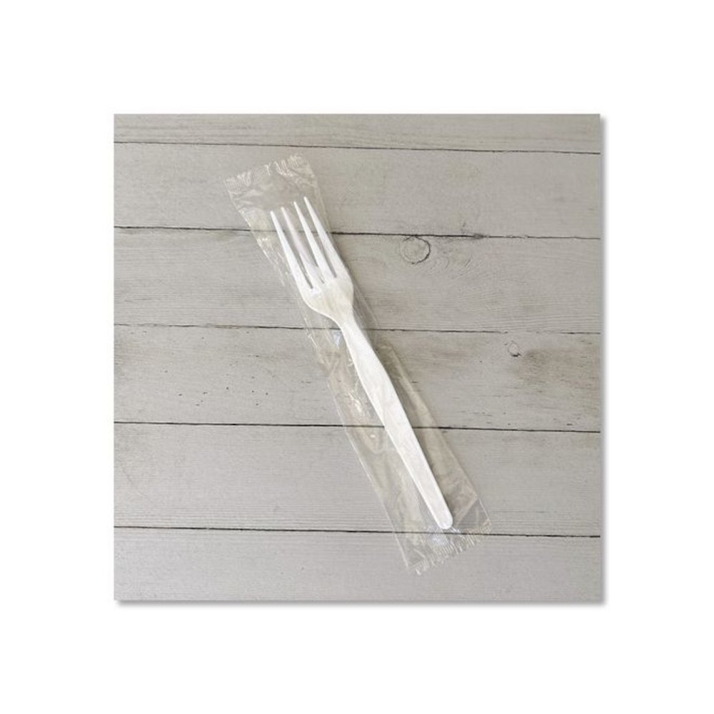 Heavyweight Wrapped Polystyrene Cutlery, Fork, Plastic, White, 1,000/Carton. Picture 7