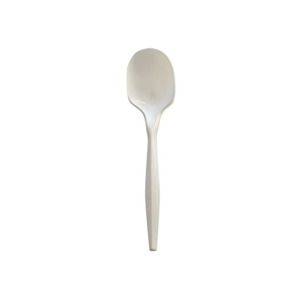 Mediumweight Wrapped Polypropylene Cutlery, Soup Spoon, 4.86", Plastic, White, 1,000/Carton. Picture 2