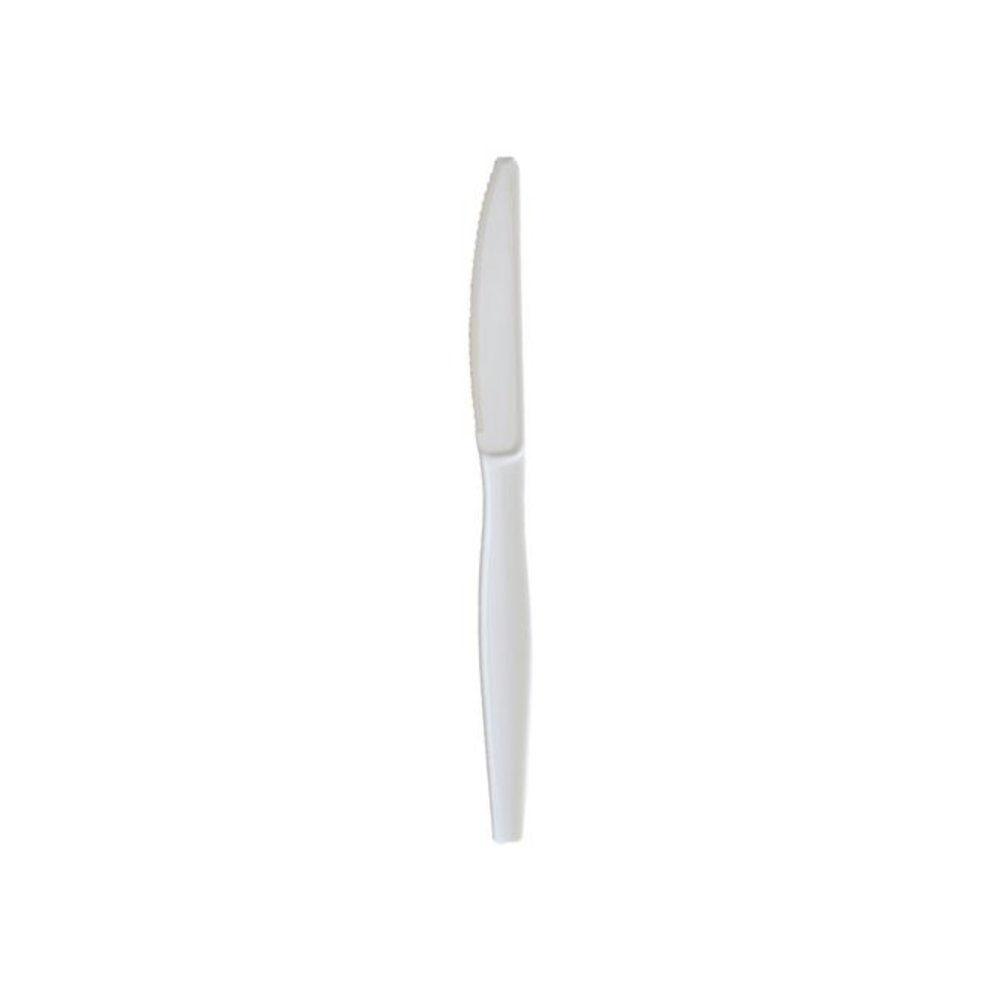 Heavyweight Wrapped Polystyrene Cutlery, Knife, Plastic, White, 1,000/Carton. Picture 2