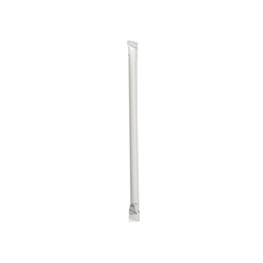 Wrapped Giant Straws, 7.75", Polypropylene, Red/White Striped, 300/Pack, 24 Packs/Carton. Picture 1