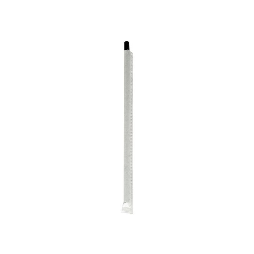 Wrapped Jumbo Paper Straws, 7.75", Paper, Black, 320/Pack, 4 Packs/Carton. Picture 2