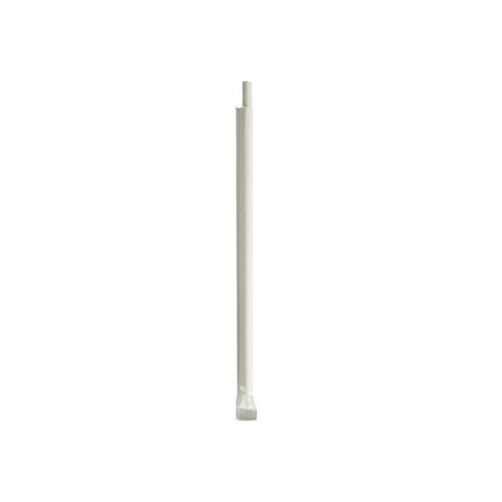 Wrapped Jumbo Paper Straws, 7.75", Paper, White, 320/Pack, 4 Packs/Carton. Picture 2