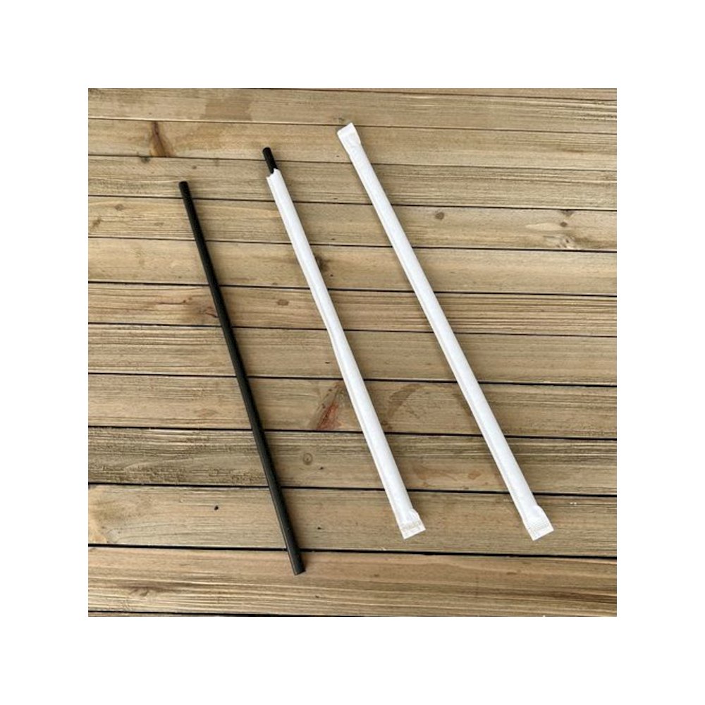 Wrapped Jumbo Straws, 10.25", Polypropylene, Black, 500/Pack, 4 Packs/Carton. Picture 5