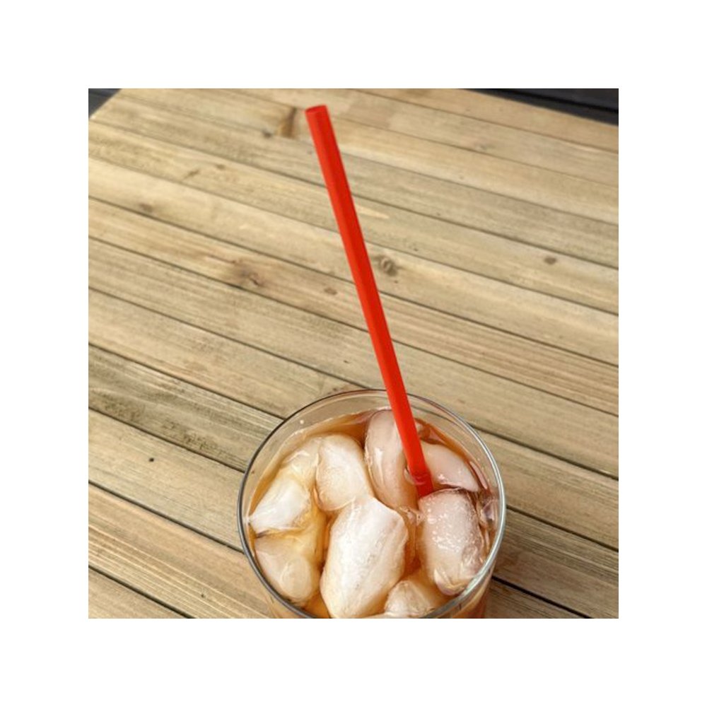 Jumbo Straws, 7.75", Polypropylene, Red, 250/Pack, 10 Packs/Carton. Picture 4