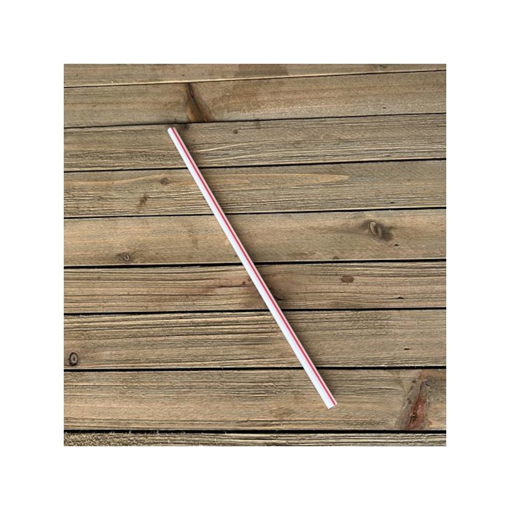 Jumbo Straws, 7.75", Polypropylene, Red/White Striped, 250/Pack, 50 Packs/Carton. Picture 3