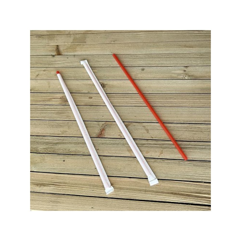 Wrapped Jumbo Straws, 10.25", Polypropylene, Red, 500/Pack, 4 Packs/Carton. Picture 5