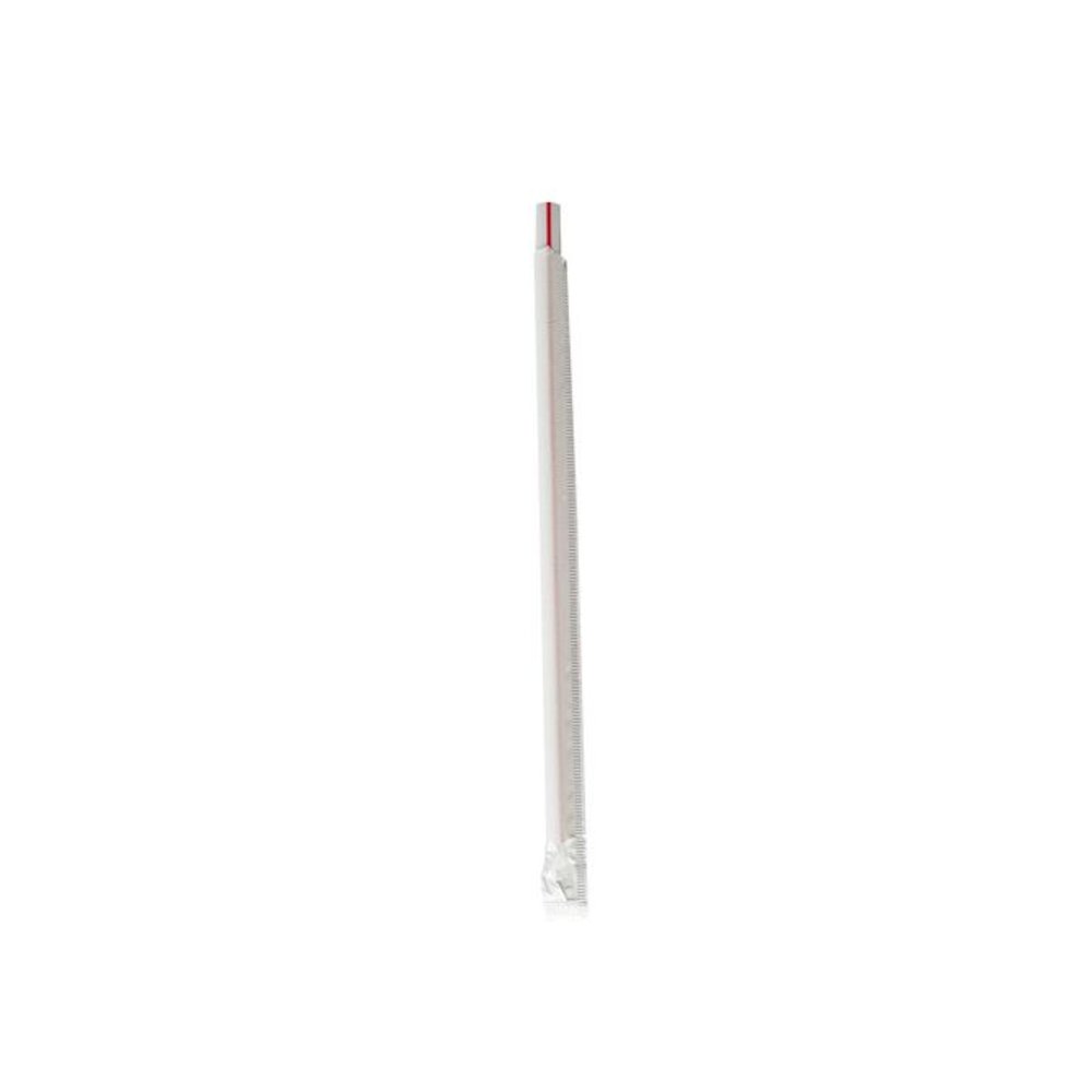 Wrapped Giant Straws, 7.75", Polypropylene, Red/White Striped, 300/Pack, 24 Packs/Carton. Picture 2