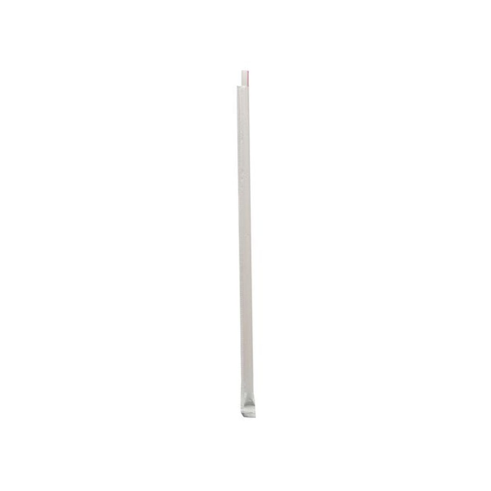 Wrapped Giant Straws, 10.25", Polypropylene, Red/White Striped, 300/Pack, 4 Packs/Carton. Picture 2